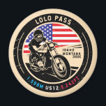 Lolo Pass Idaho-motorfiets Magneet<br><div class="desc">Lolo Pass gedaan in een ,  in nood verkerend embleem. Het is een beroemde schilderachtig drive die in Idaho en Montana wordt gevonden.</div>
