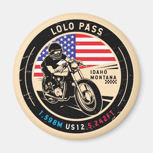 Lolo Pass Idaho-motorfiets Magneet (Voorkant)
