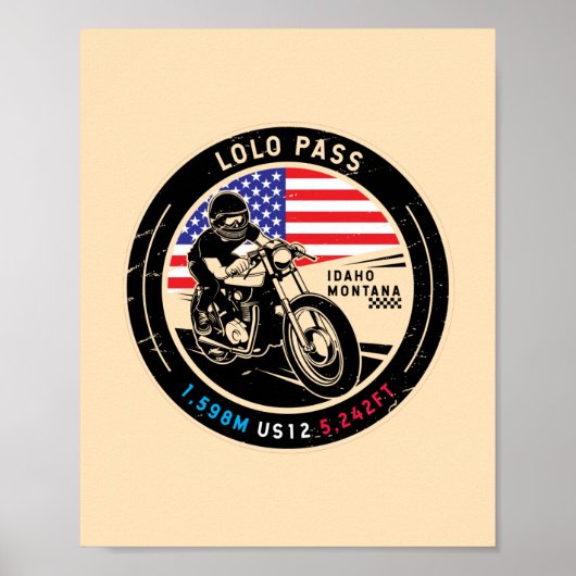 Lolo Pass Idaho-motorfiets Poster (Voorkant)