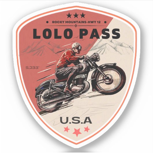 Lolo Pass Road Oregon motorfietstocht Sticker (Voorkant)