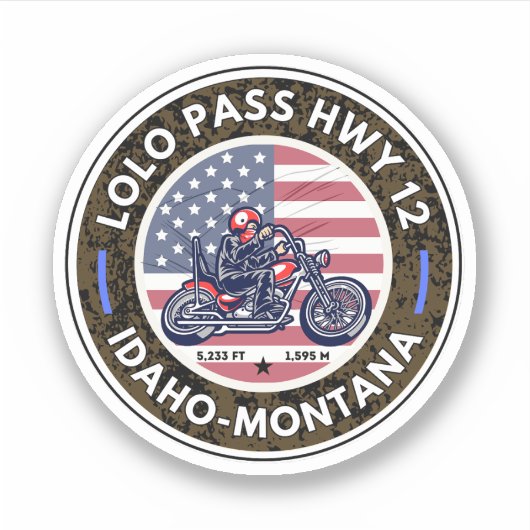 Lolo pasweg Oregon motorfietstocht Sticker (Voorkant)