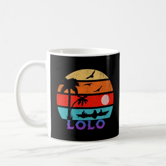 Lolo Retro Sunset Ocean Opa Koffiemok (Links)