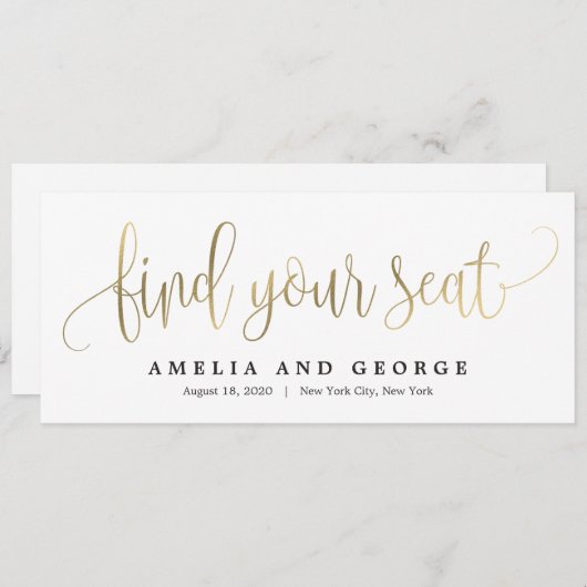 Loly Calligrafie Zoek je stoelenkaart Menu (Voorkant / Achterkant)