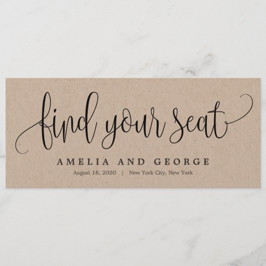 Loly Calligrafie Zoek je stoelenkaart Menu (Voorkant)