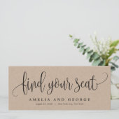 Loly Calligrafie Zoek je stoelenkaart Menu (Staand voorkant)