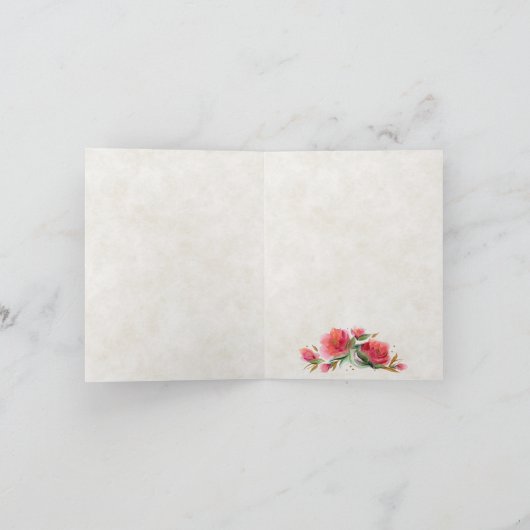 Loly Roos tuinbudget bruiloft Bedankkaart (Binnen)