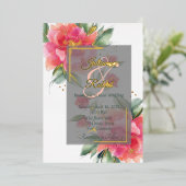 Loly Roos tuinbudget bruiloft Folie Uitnodiging (Staand Voorkant)