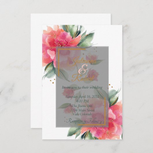 Loly Roos tuinbudget bruiloft Kaart (Voorkant / Achterkant)