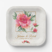 Loly Roos tuinbudget bruiloft Papieren Bordje (Voorkant)