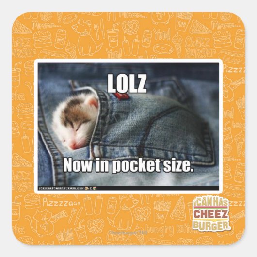 LOLZ nu in Pocket Size Vierkante Sticker (Voorkant)