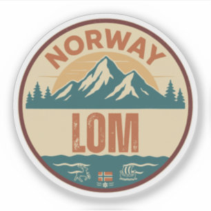 Lom, Noorwegen Norway Sticker