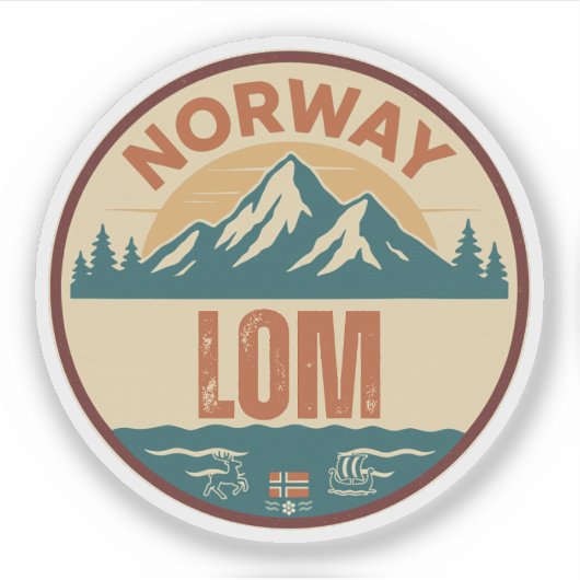 Lom, Norge Noorwegen Sticker (Voorkant)