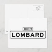 Lombard St., San Francisco Street Sign Briefkaart (Voorkant / Achterkant)