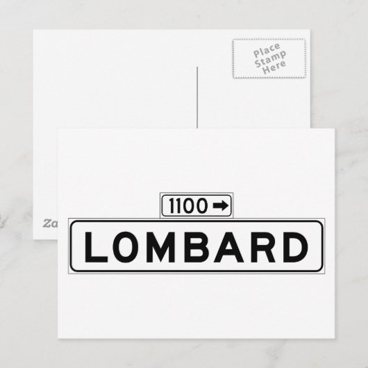 Lombard St., San Francisco Street Sign Briefkaart (Voorkant / Achterkant)