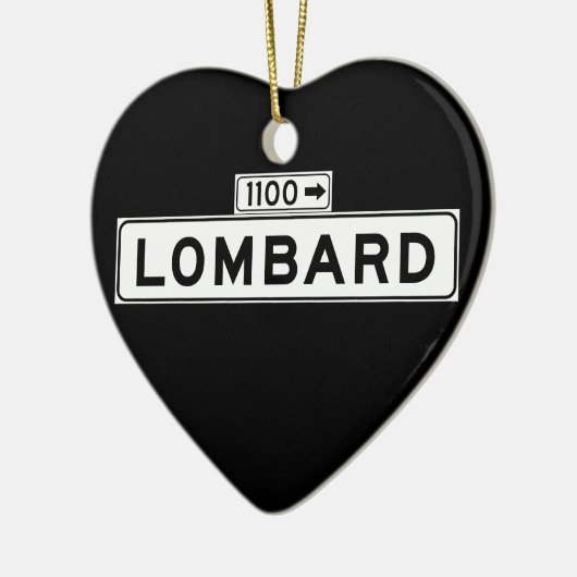 Lombard St., San Francisco Street Sign Keramisch Ornament (Links)
