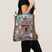 Lombard Street Cats met drie fietscatten Tote Bag (Dichtbij)