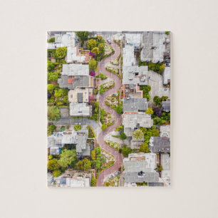 Lombard Street in San Francisco Jigzaag Puzzle Legpuzzel