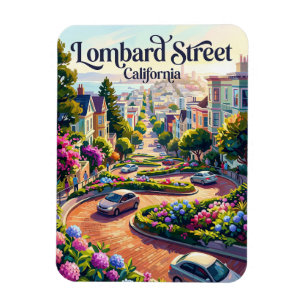 Lombard Street Kromme Sectie Californië Magneet