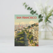 Lombard Street, San Francisco |  retro Briefkaart (Staand voorkant)