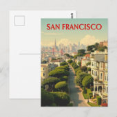 Lombard Street, San Francisco |  retro Briefkaart (Voorkant / Achterkant)