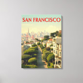 Lombard Street, San Francisco | retro Canvas Afdruk (Voorkant)