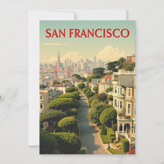 Lombard Street, San Francisco | retro-Kaart (Voorkant)