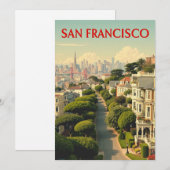 Lombard Street, San Francisco | retro-Kaart (Voorkant / Achterkant)