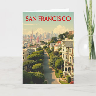 Lombard Street, San Francisco | retro-Kaart Notitiekaartje