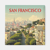 Lombard Street, San Francisco |  retro Magneet (Voorkant)