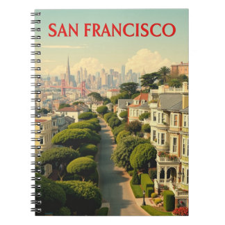 Lombard Street, San Francisco |  retro Notitieboek
