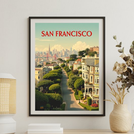 Lombard Street, San Francisco |  retro Poster