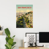 Lombard Street, San Francisco |  retro Poster (Thuiskantoor)
