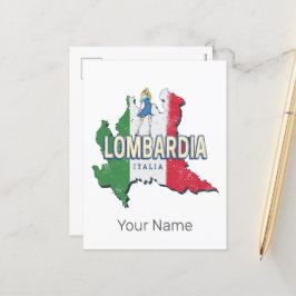 Lombardije Italië Retro Regio Kaart  Souvenir