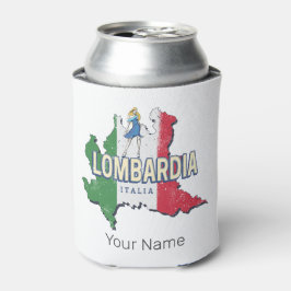 Lombardije Italië Retro Regio Kaart  Souvenir Blikjeskoeler