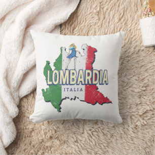 Lombardije Italië Retro Regio Kaart Souvenir Kussen