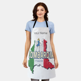 Lombardije Italië Retro Regio Kaart  Souvenir Schort