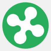 Lombardije (Italië) Vlag Ronde Sticker (Voorkant)