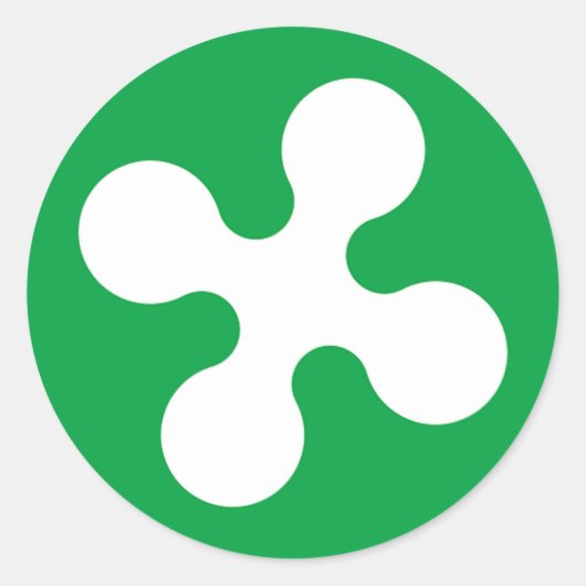 Lombardije (Italië) Vlag Ronde Sticker (Voorkant)