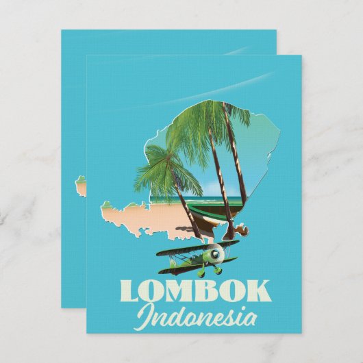 Lombok Indonesië-kaart (Voorkant / Achterkant)