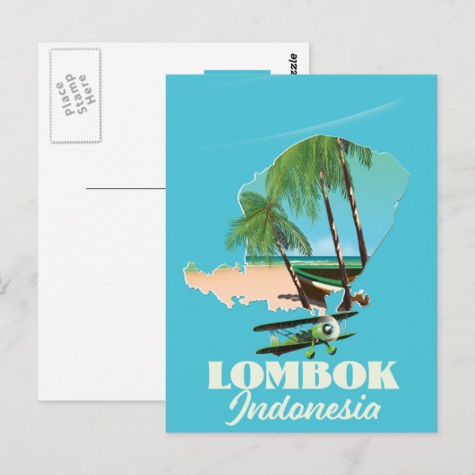 Lombok Indonesië kaart (Voorkant / Achterkant)