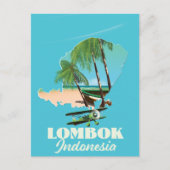 Lombok Indonesië-kaart Briefkaart (Voorkant)