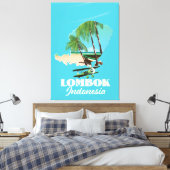 Lombok Indonesië-kaart Canvas Afdruk (Insitu (Slaapkamer))