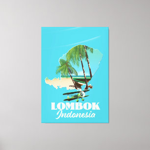 Lombok Indonesië-kaart Canvas Afdruk