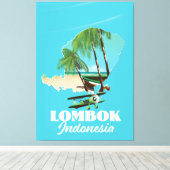Lombok Indonesië-kaart Canvas Afdruk (Insitu (Houten vloer))