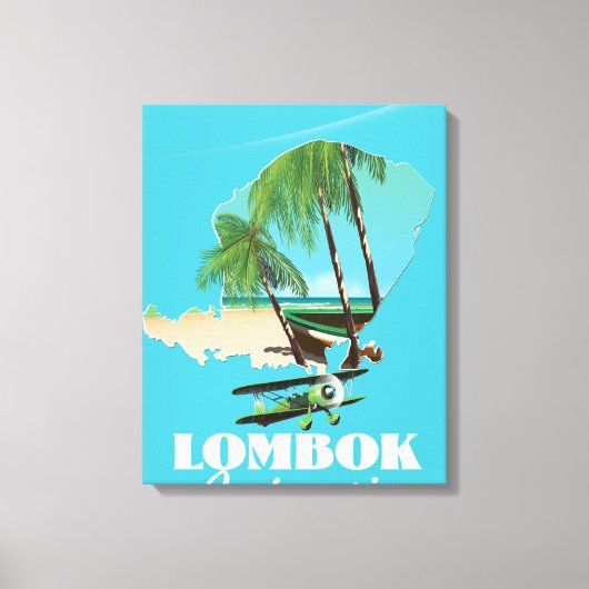 Lombok Indonesië kaart Canvas Afdruk (Voorkant)