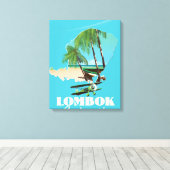 Lombok Indonesië kaart Canvas Afdruk (Insitu (Houten vloer))
