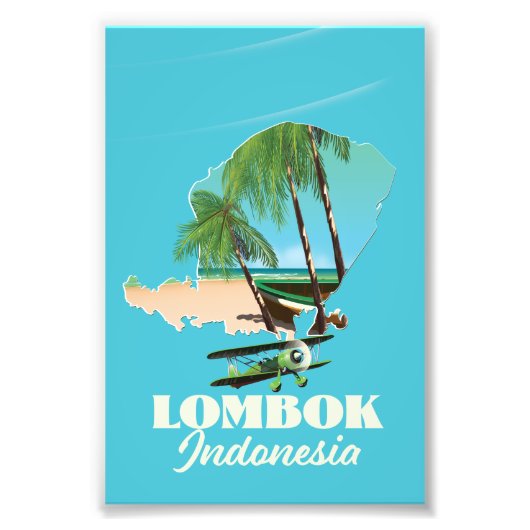 Lombok Indonesië-kaart Foto Afdruk (Voorkant)