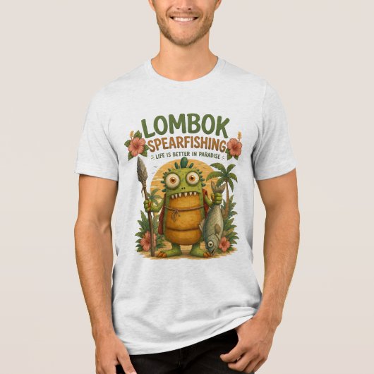 Lombok speervissen Tri-Blend shirt (Voorkant)