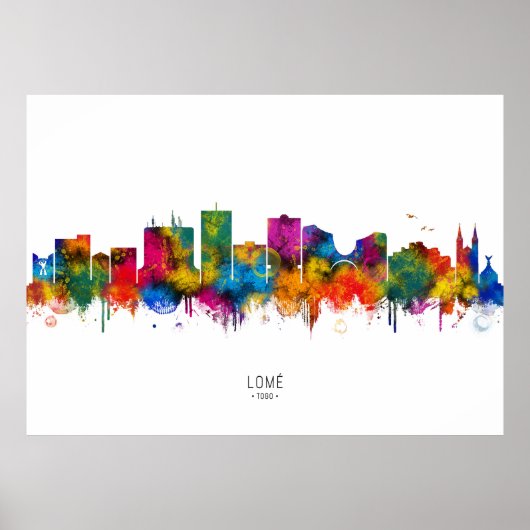 Lome Togo Silhouet Poster (Voorkant)