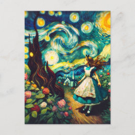 Lomografische foto Alice in de Sterrennacht Briefkaart